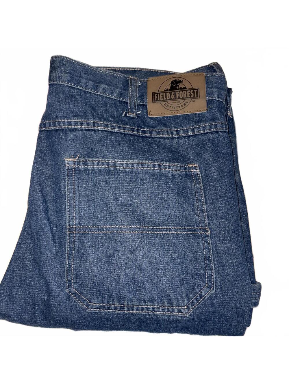 Field & Forest Classic Relaxed Fit Mens 38 x 30 Blue Denim Jeans Work Casual